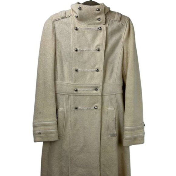 AX Armani Exchange Women's Medium Beige Double Breasted Trench Coat 100% Wool - Picture 12 of 16